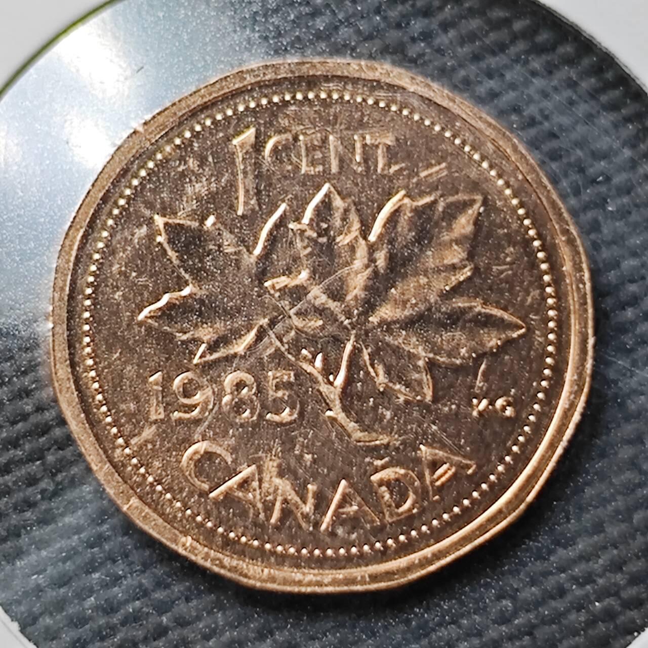 KK钱币收藏小铺  第365场  2月预留时间 周末发货 1985加拿大1分精制币 