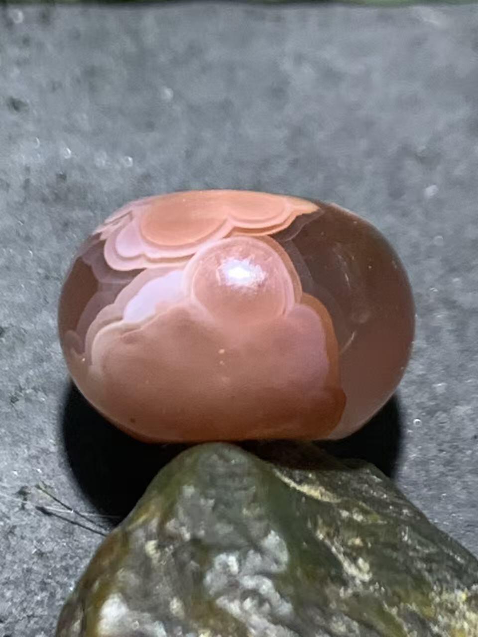 红白荔枝冻川料红玛瑙平安扣一个