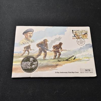 【全场包邮】纯粹捡漏拍475场（免费代拍第12场） - 【邮币封】马恩岛1994年1克朗D-DAY登陆日50周年-蒙哥马利克朗型纪念币邮币封