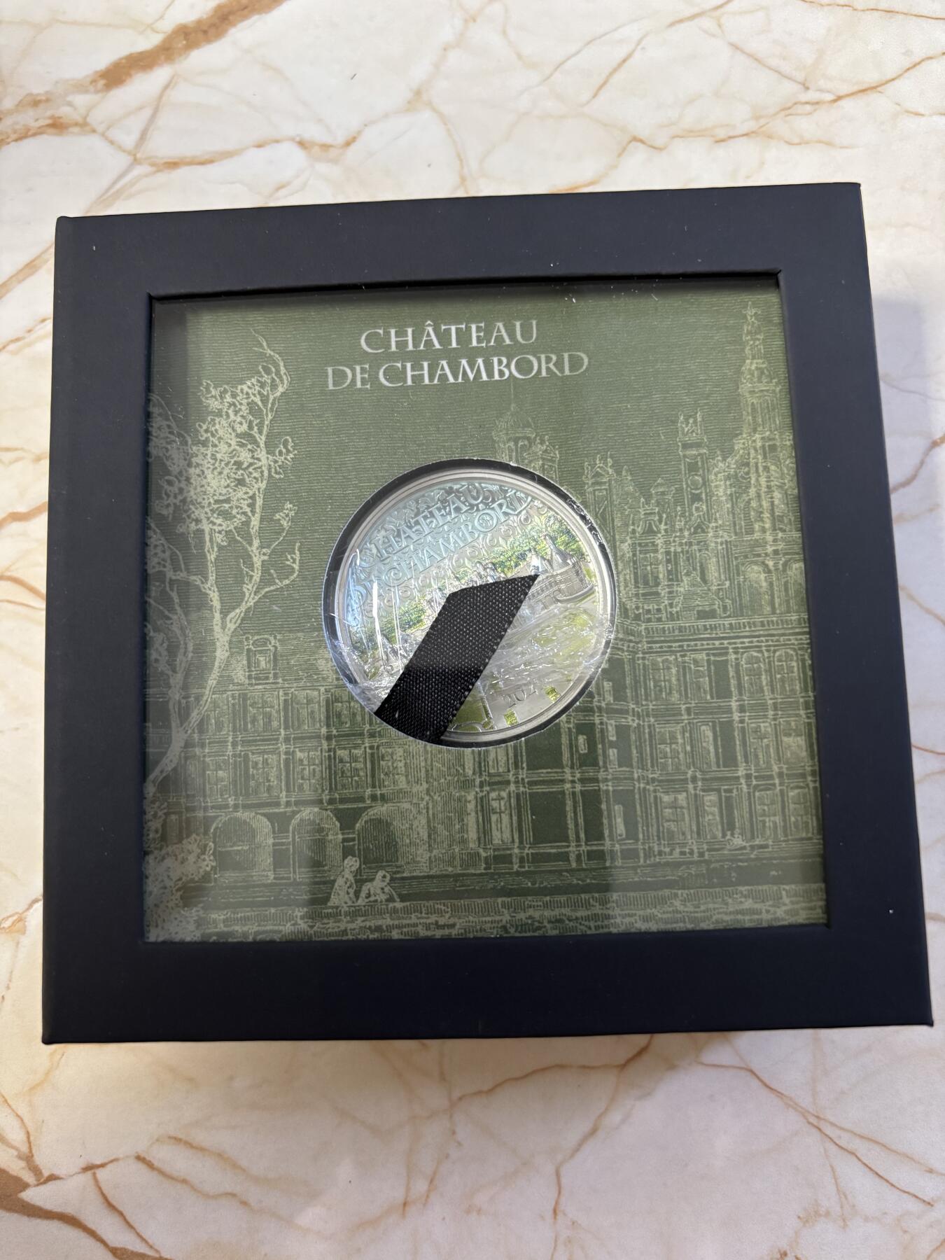 第181期拍卖  库克2024年法国香宾城堡超高浮雕彩色2盎司银币，9999银，发行1000枚，