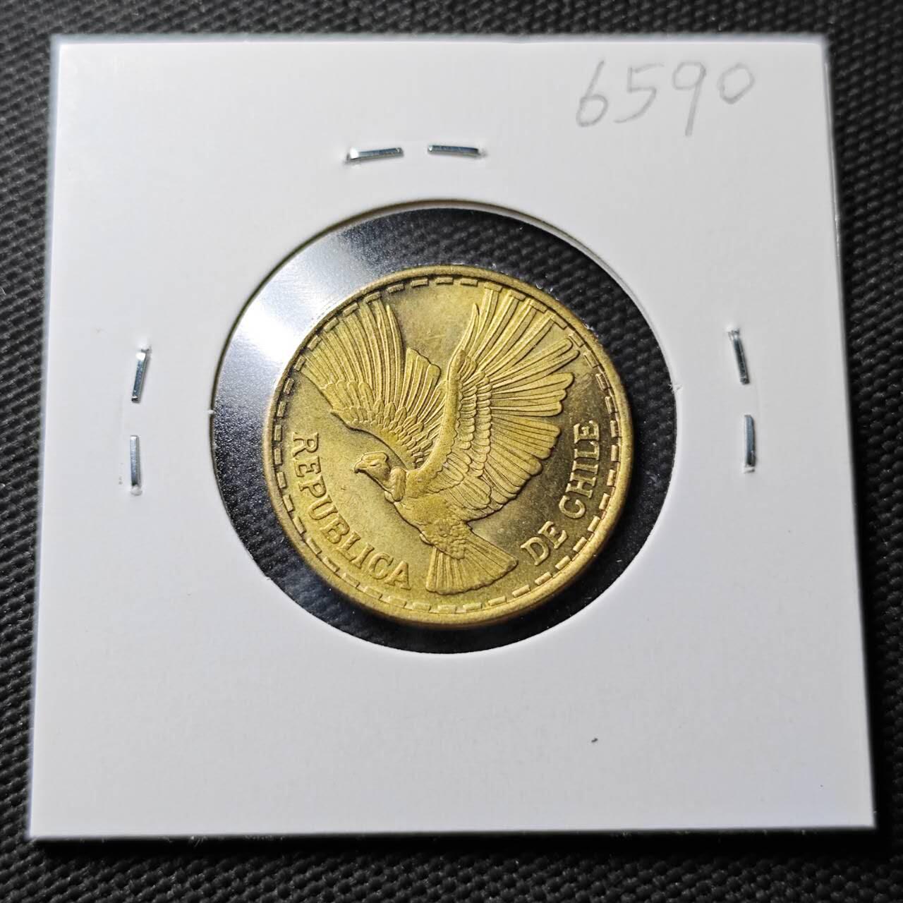 KK钱币收藏小铺  第365场  2月预留时间 周末发货  1970智利5分铜币 好品