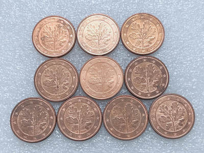 第一海外回流一元起拍收藏 散集专场  第262期 - 欧盟德国5欧分硬币 10枚