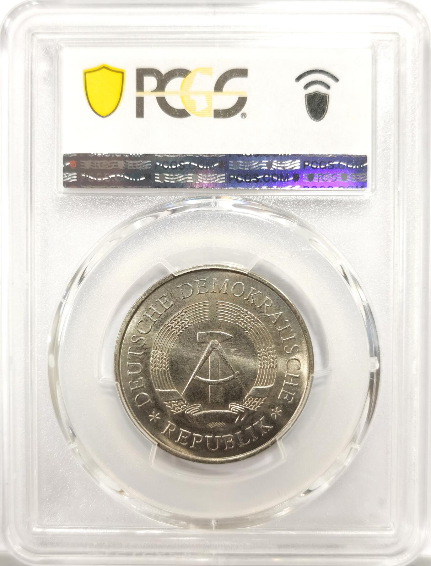 博洋堂“物美丰成”11月精品专场暨第145期（全场包邮） PCGS MS66 少见白铜版冠军分！民主德国东德1969年建国5马克