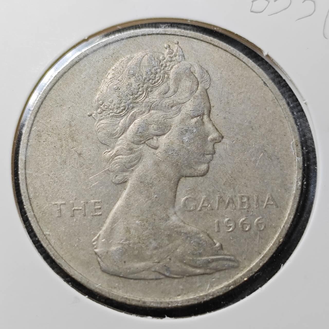 KK钱币收藏小铺  第365场  2月预留时间 周末发货  1966英属冈比亚4先令