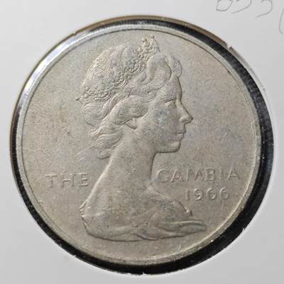 KK钱币收藏小铺  第365场  2月预留时间 周末发货 -  1966英属冈比亚4先令