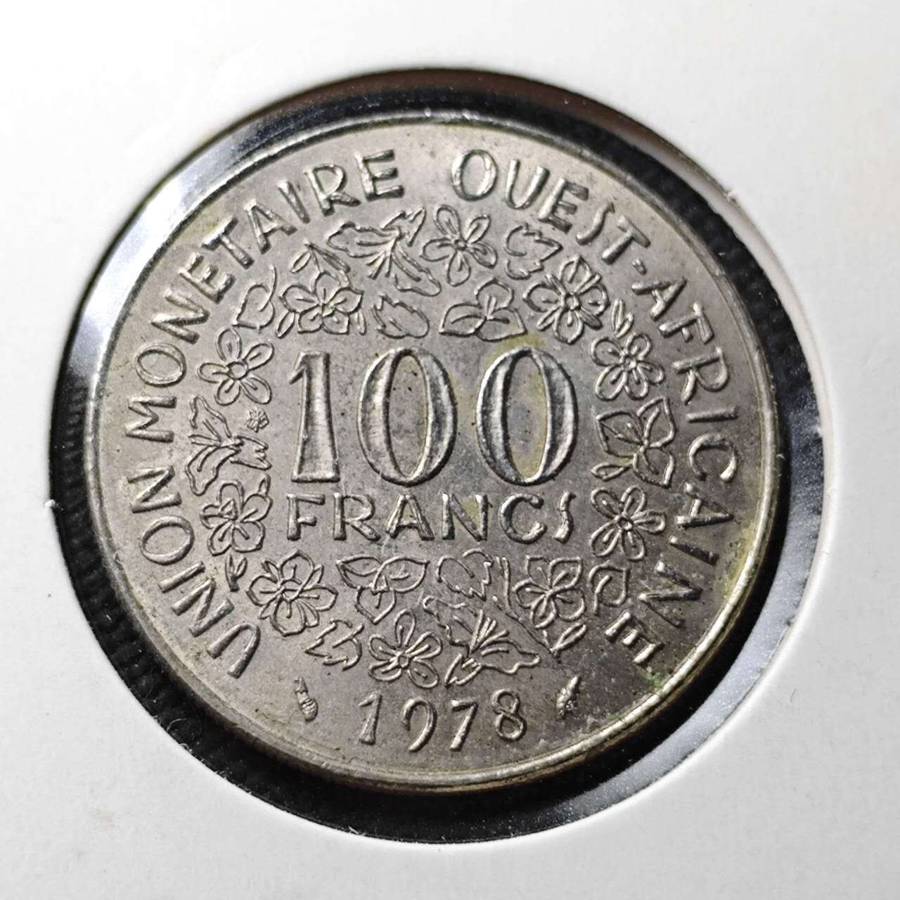 KK钱币收藏小铺  第365场  2月预留时间 周末发货  1978西非100法郎