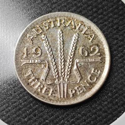 KK钱币收藏小铺  第365场  2月预留时间 周末发货 -  1962澳大利亚3便士银币