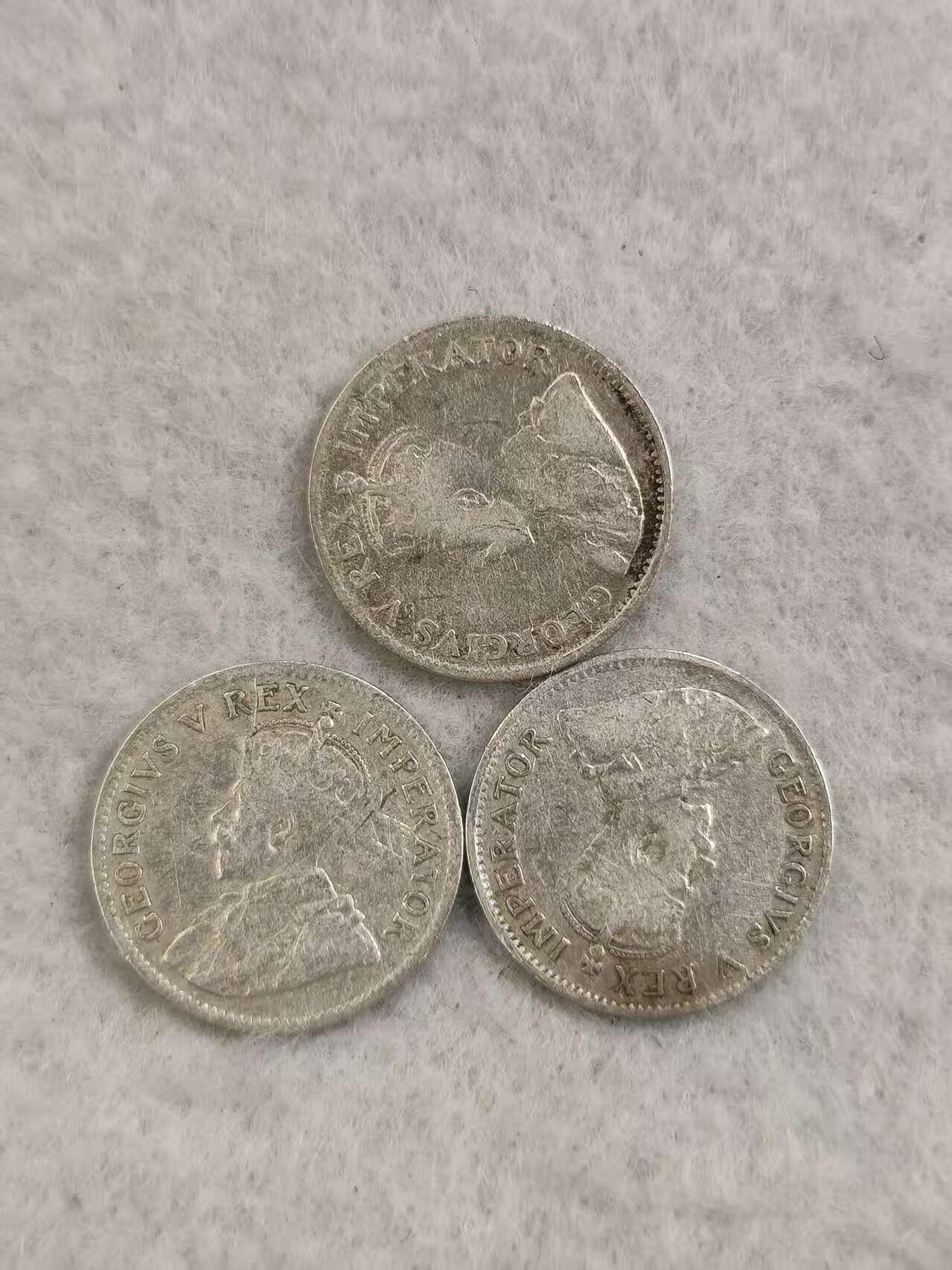 G&W世界散币，银币处理专场（第35场） 南非3便士 银币3枚  乔五