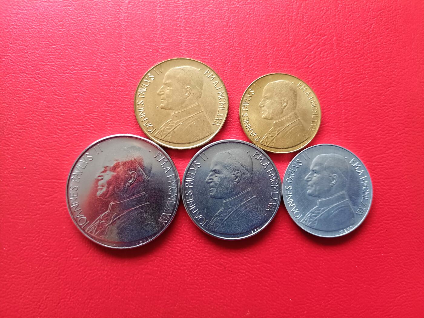 【云涧收藏】第七十七场 梵蒂冈1980年10～200里拉5枚套