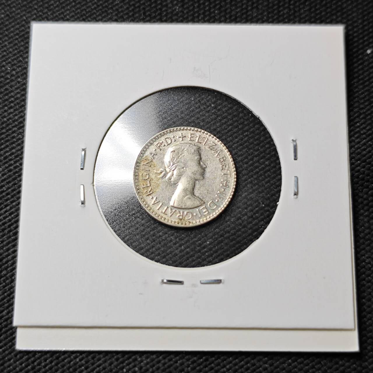 KK钱币收藏小铺  第365场  2月预留时间 周末发货  1960澳大利亚3便士银币