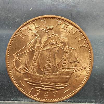 【淘币小摊】实时拍第七百八十九拍   散币场   满百包邮可预留二周 每周一统一发货   - 英国1967年半便士铜币