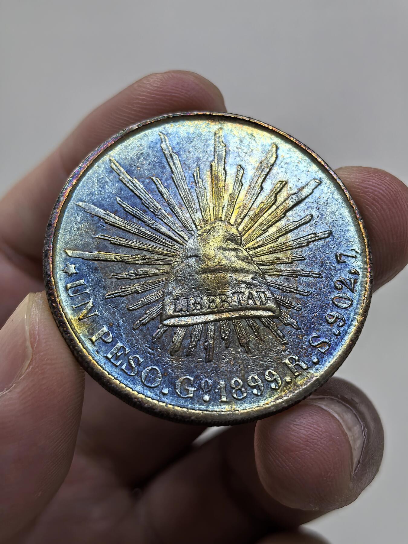 博洋堂世界钱币拍卖第146期（全场包邮） 墨西哥直边鹰洋1899GO RS 双面炫彩