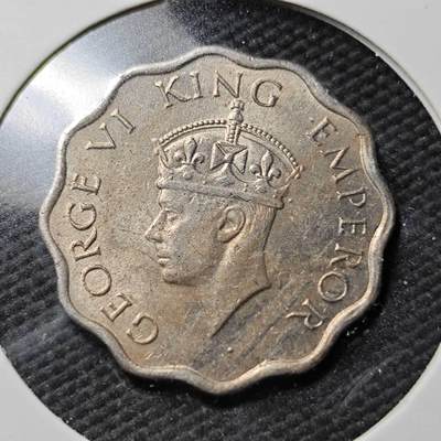 KK钱币收藏小铺  第365场  2月预留时间 周末发货 -  1941英属印度1安娜