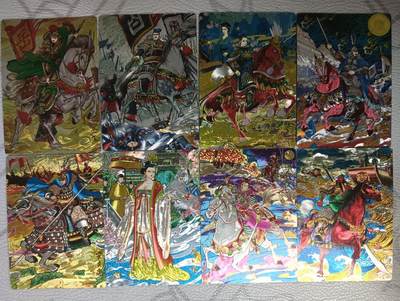 花开卡拍第46期（11月9号周日截拍，品控勿拍!!!拍品不寄存，运费5元，自制卡难免瑕疵，可能存在轻微撞角爆边等出厂瑕疵，品控介意勿拍！） - 奇点 奇典卡牌 天下归心 异色系列8张 粗闪