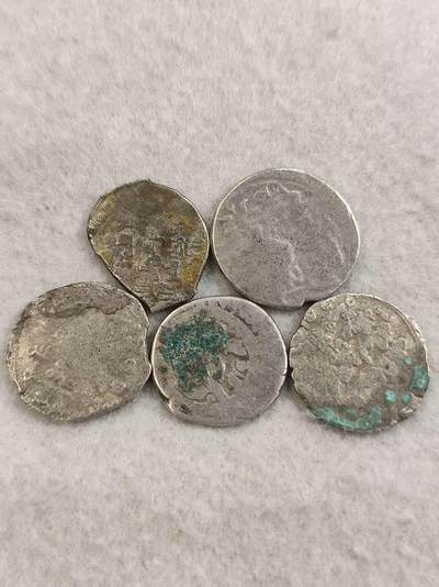 G&W世界散币，银币处理专场（第35场） - 丝绸之路早期打制银币 5枚  18克