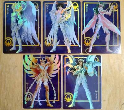 龙虎卡牌第六二场 百里霸场 （无佣金，周六结拍，欢迎送拍） - 彩闪5张 京珞卡牌 圣斗士系列-五小强