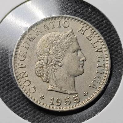 KK钱币收藏小铺  第365场  2月预留时间 周末发货 -  1955瑞士20分
