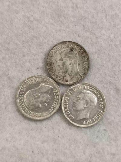 G&W世界散币，银币处理专场（第35场） - 澳大利亚3便士银币3枚  乔六
