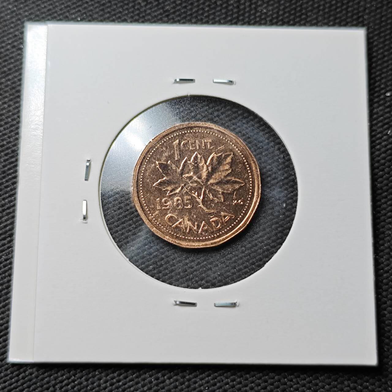 KK钱币收藏小铺  第365场  2月预留时间 周末发货 1985加拿大1分精制币 