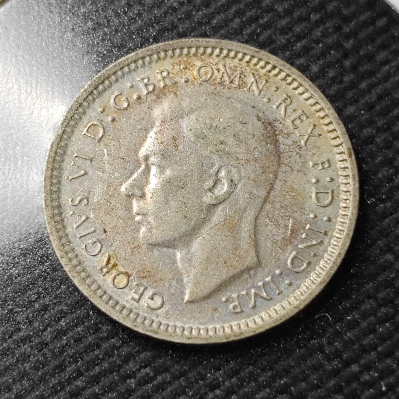 KK钱币收藏小铺  第365场  2月预留时间 周末发货  1948澳大利亚3便士银币