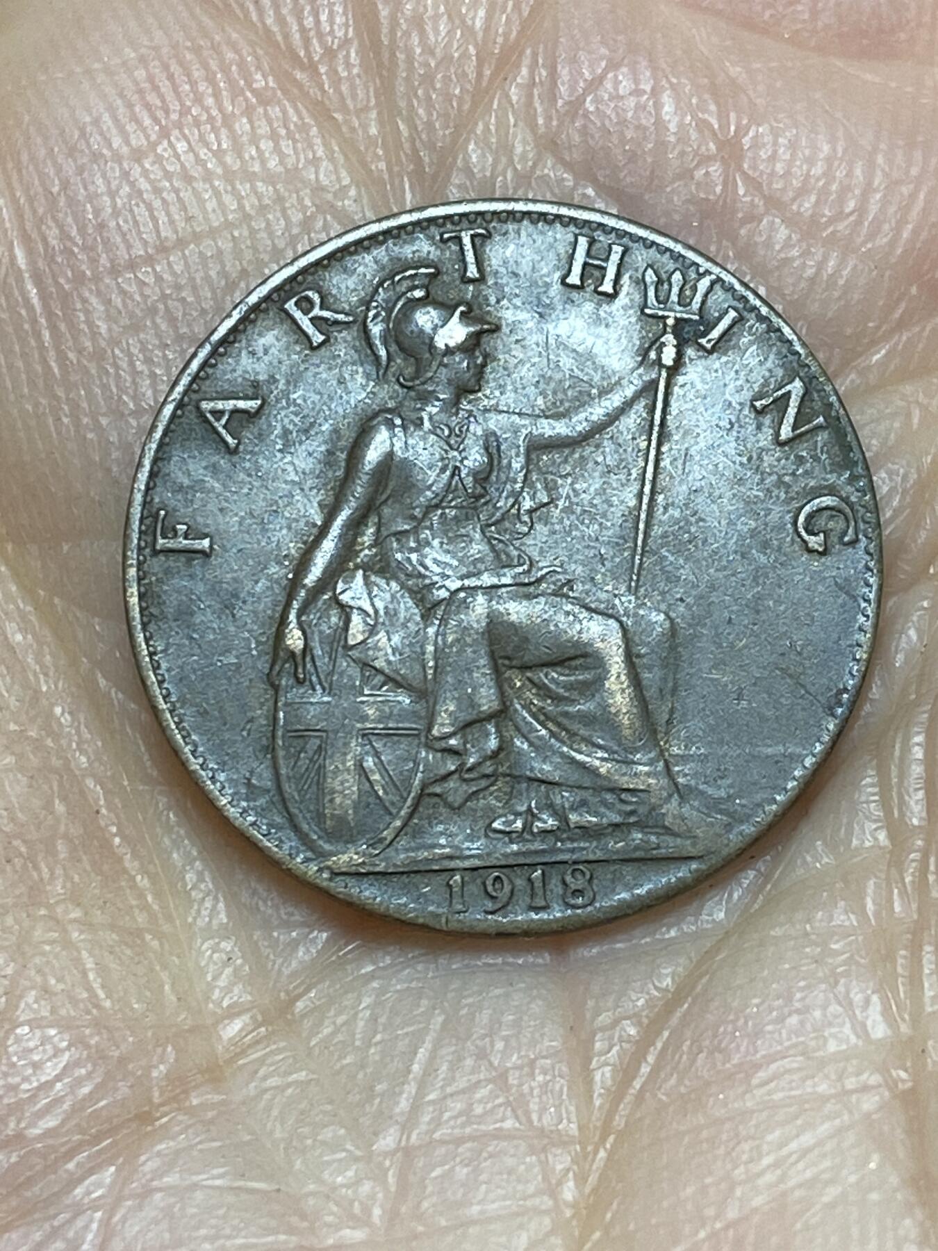 2025年第一百二十四场(总第一百五十场）外国好品散币(免佣金) 英国🇬🇧1918年1法新(乔治五世第二版，首发年)