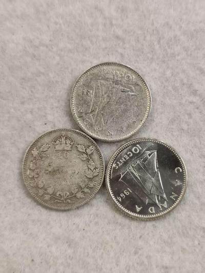 G&W世界散币，银币处理专场（第35场） - 加拿大10分银币  3枚