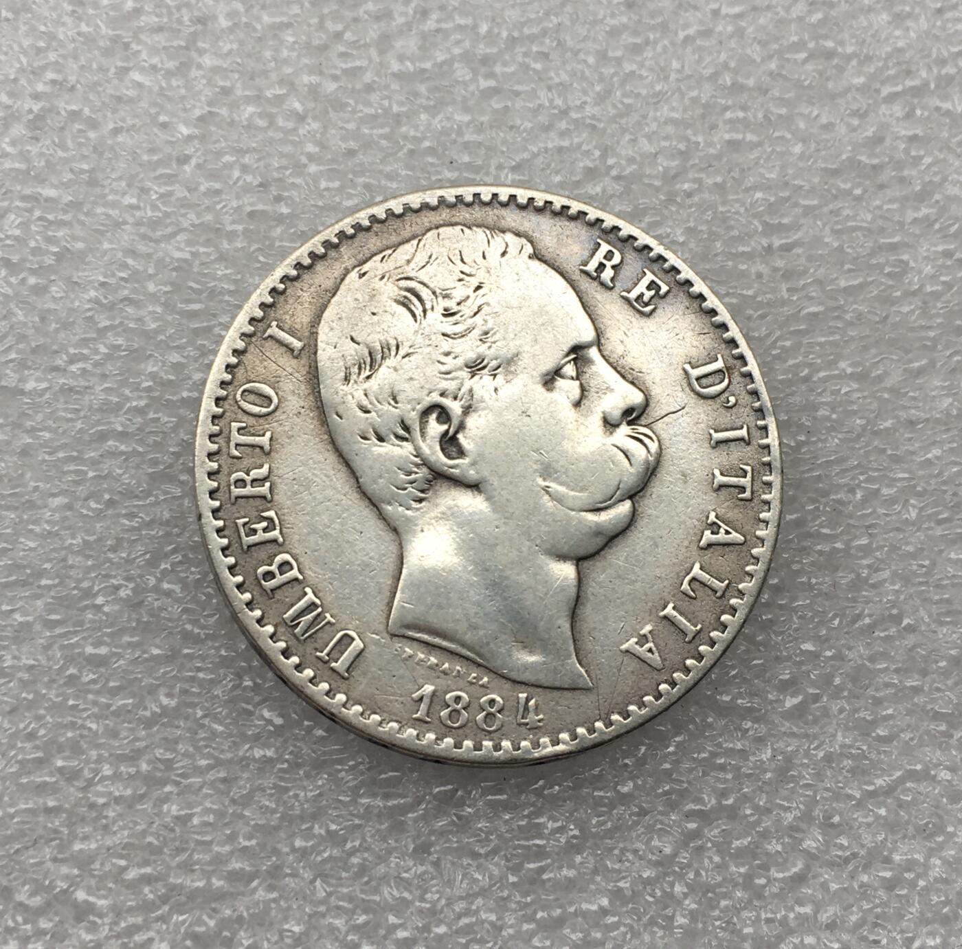 世界钱币专场拍卖 每周二开拍 稀少1884年意大利翁贝托2里拉流通银币