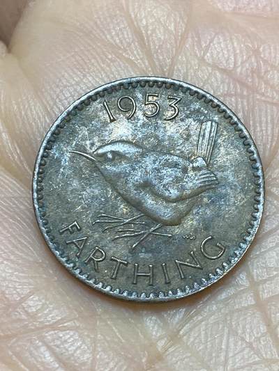 2025年第一百二十四场(总第一百五十场）外国好品散币(免佣金) - 英国🇬🇧1953年1法新(伊丽莎白二世加冕年，青年桂冠第一版)