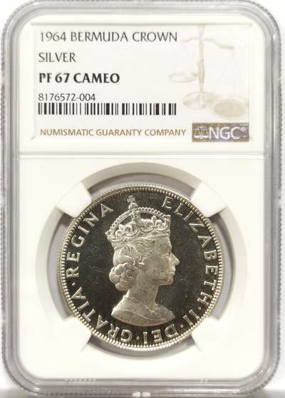 博洋堂“物美丰成”11月精品专场暨第145期（全场包邮） - NGC PF67CAMEO 百慕大1964年伊丽莎白二世精制克朗银币 亚军分 高评仅2枚