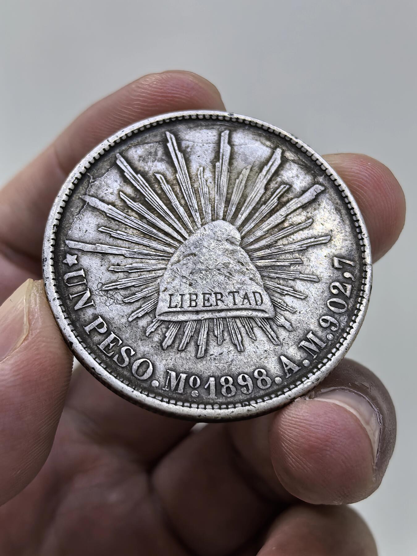 博洋堂世界钱币拍卖第146期（全场包邮） 墨西哥直边鹰洋1898MO AM 原铸 深打好味道