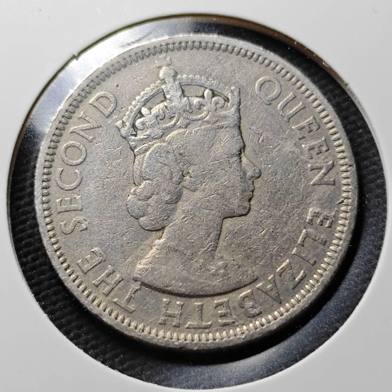 KK钱币收藏小铺  第365场  2月预留时间 周末发货  1956英属毛里求斯1比索