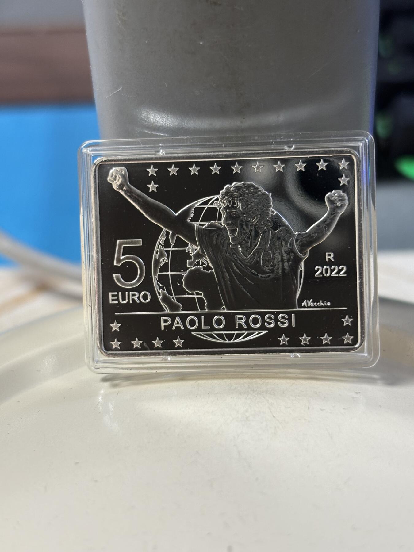 第181期拍卖 意大利2022年足球名将保罗·罗西夺冠40周年银币，925银，18克，发行6000枚