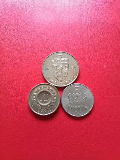 【云涧收藏】第七十七场 - 挪威1983年1、5、10克朗3枚