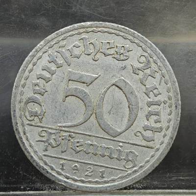 【淘币小摊】实时拍第七百八十九拍   散币场   满百包邮可预留二周 每周一统一发货   - 德国1921年50芬妮铝币