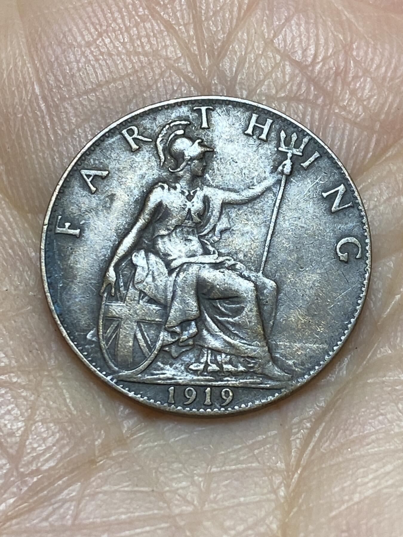 2025年第一百二十四场(总第一百五十场）外国好品散币(免佣金) 英国🇬🇧1919年1法新(乔治五世第二版)