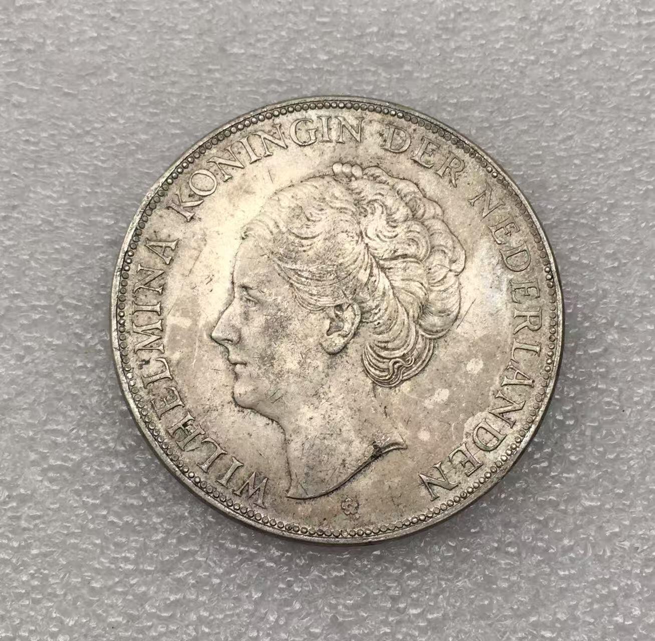 世界钱币专场拍卖 每周二开拍 1930年荷兰威廉明娜女王2.5盾银币 25克