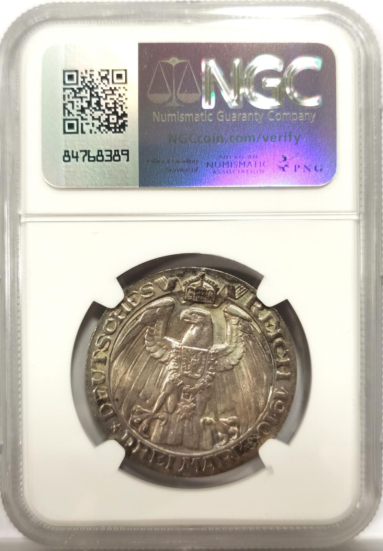 博洋堂“物美丰成”11月精品专场暨第145期（全场包邮） NGC MS64 德国普鲁士1910年柏林大学纪念3马克银币