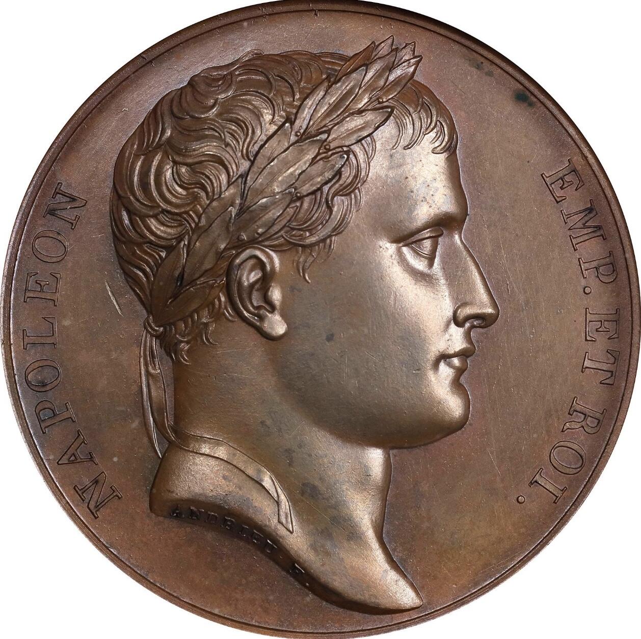 法国1812年拿破仑一世莫斯科之战原铸铜章