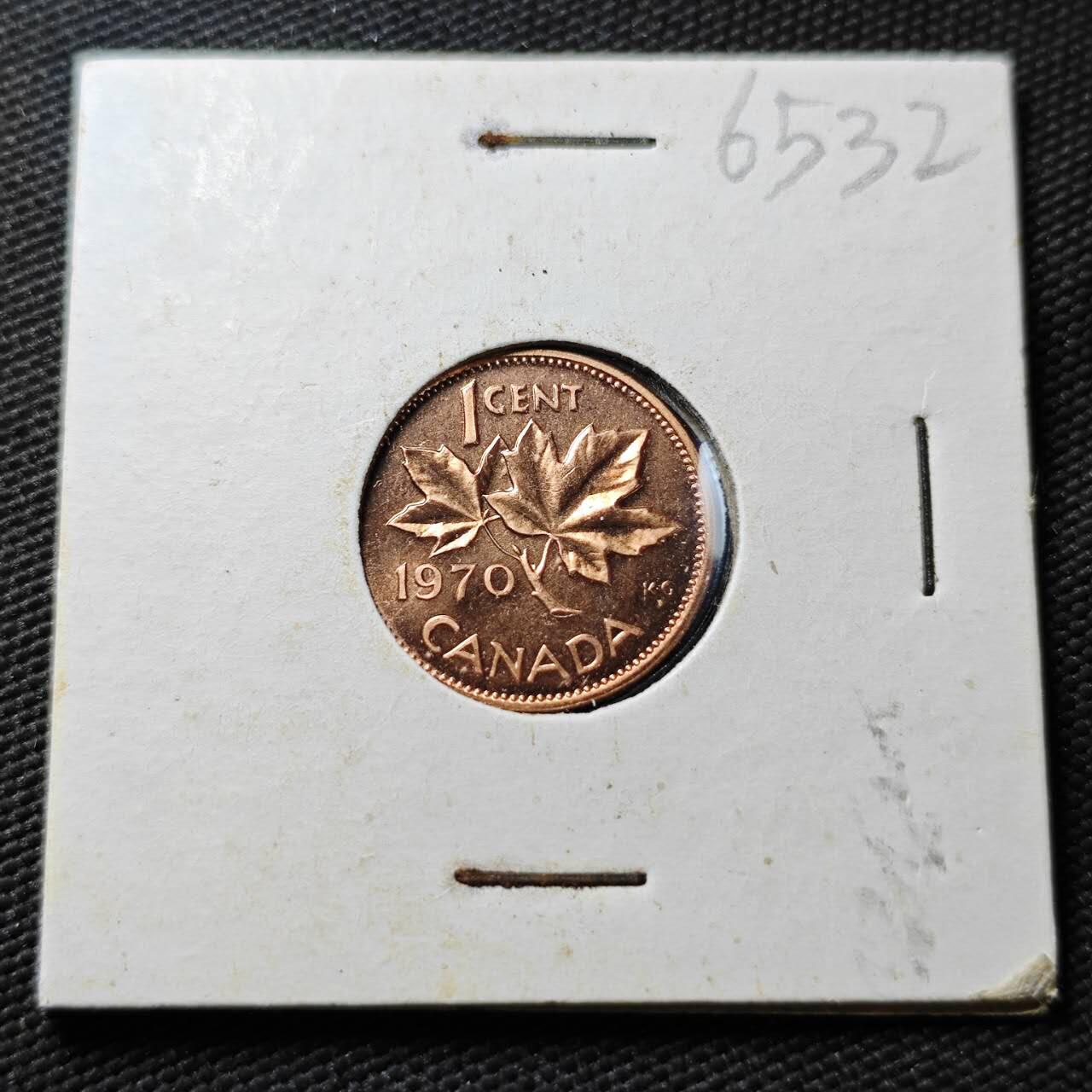 KK钱币收藏小铺  第365场  2月预留时间 周末发货  1970加拿大一分 好品