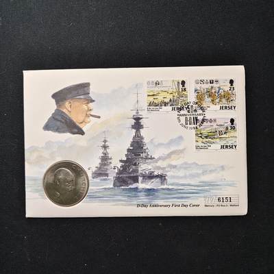 【全场包邮】纯粹捡漏拍475场（免费代拍第12场） - 【邮币封】英国1965年1克朗丘吉尔克朗型纪念币邮币封