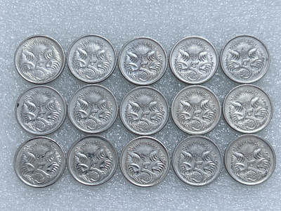 第一海外回流一元起拍收藏 散集专场  第262期 - 澳大利亚5分硬币 15枚 原光好品