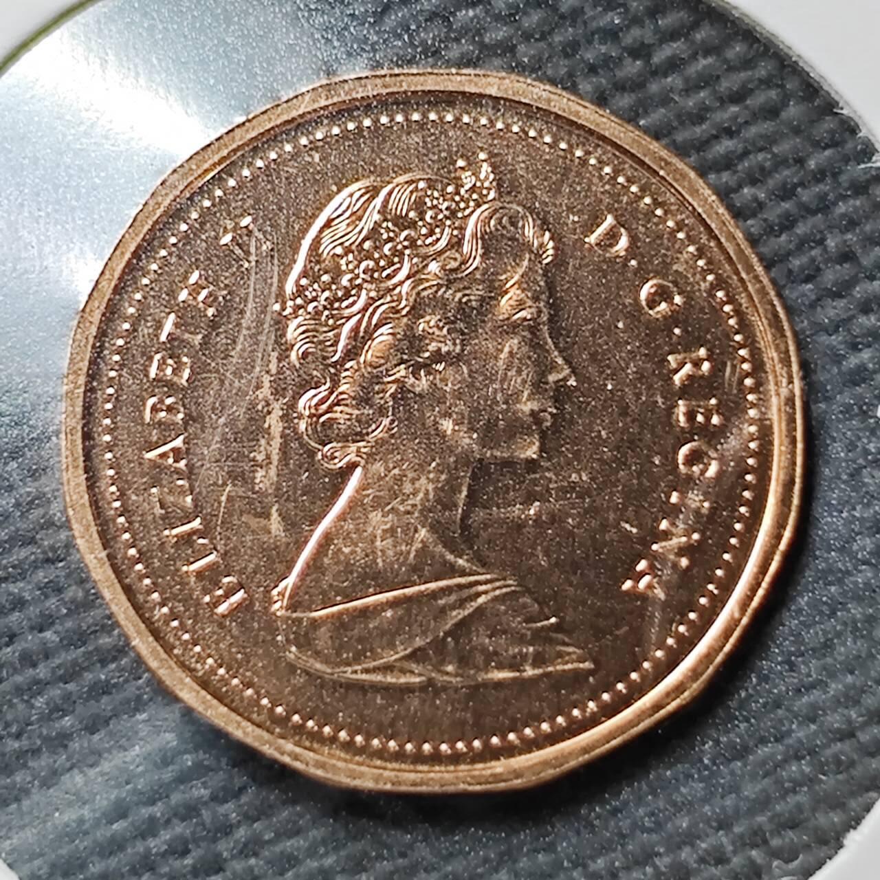 KK钱币收藏小铺  第365场  2月预留时间 周末发货 1985加拿大1分精制币 