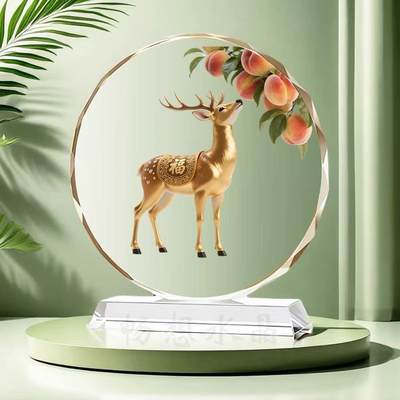 同乐钱币， - 水晶招财福禄寿喜轻奢家用客厅店铺办公室供奉公司开业中国风摆件