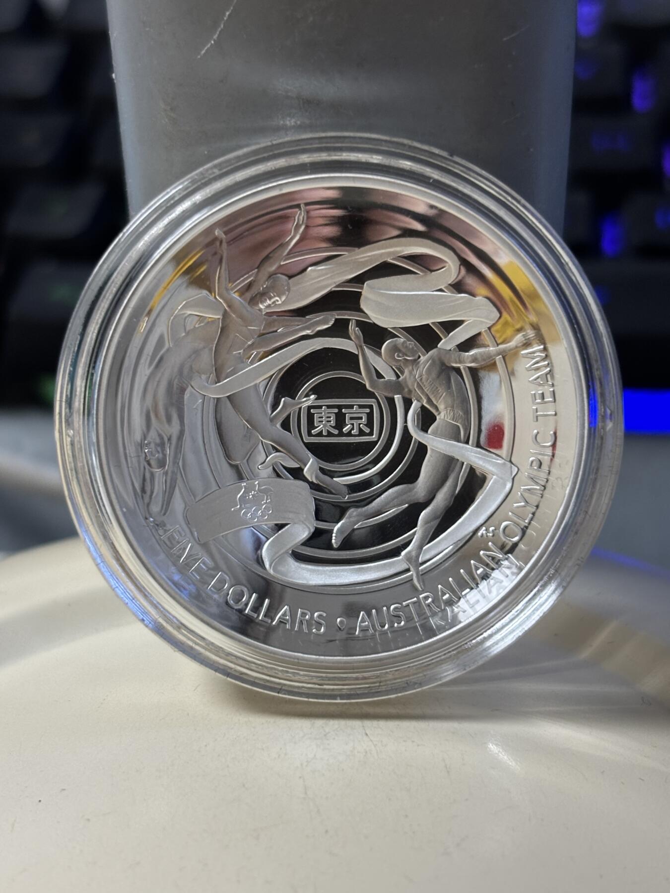 第181期拍卖 澳大利亚2020年东京奥运1盎司曲面精制纪念银币，9999银，发行2020枚