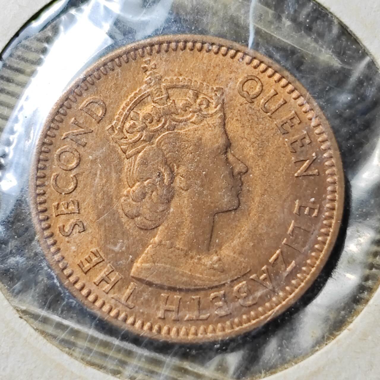 KK钱币收藏小铺  第365场  2月预留时间 周末发货  1959英属塞舌尔1分铜币 好品