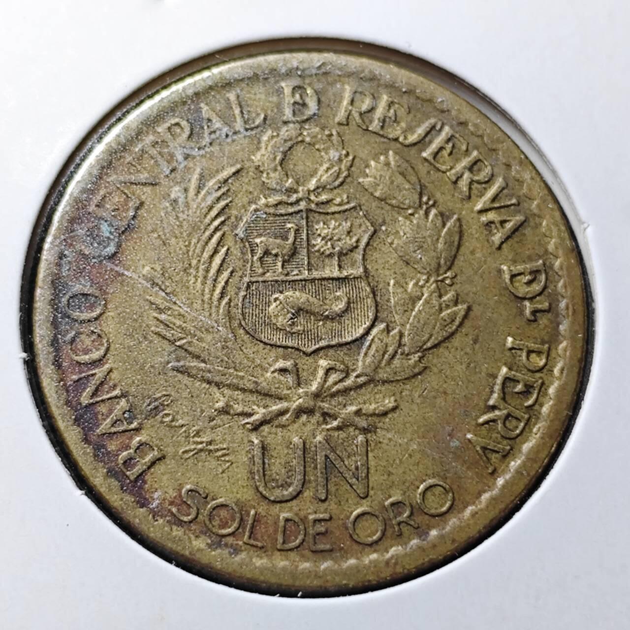 KK钱币收藏小铺  第365场  2月预留时间 周末发货  1965秘鲁利马造币厂1索尔铜币