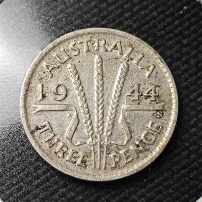 KK钱币收藏小铺  第365场  2月预留时间 周末发货 - 1944 澳大利亚3便士银币