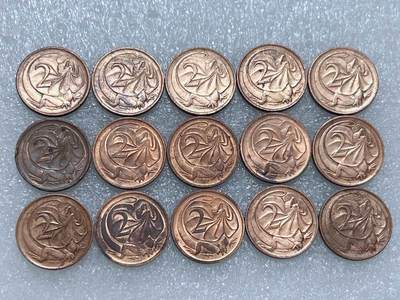 第一海外回流一元起拍收藏 散集专场  第262期 - 澳大利亚2分硬币 15枚 带光品