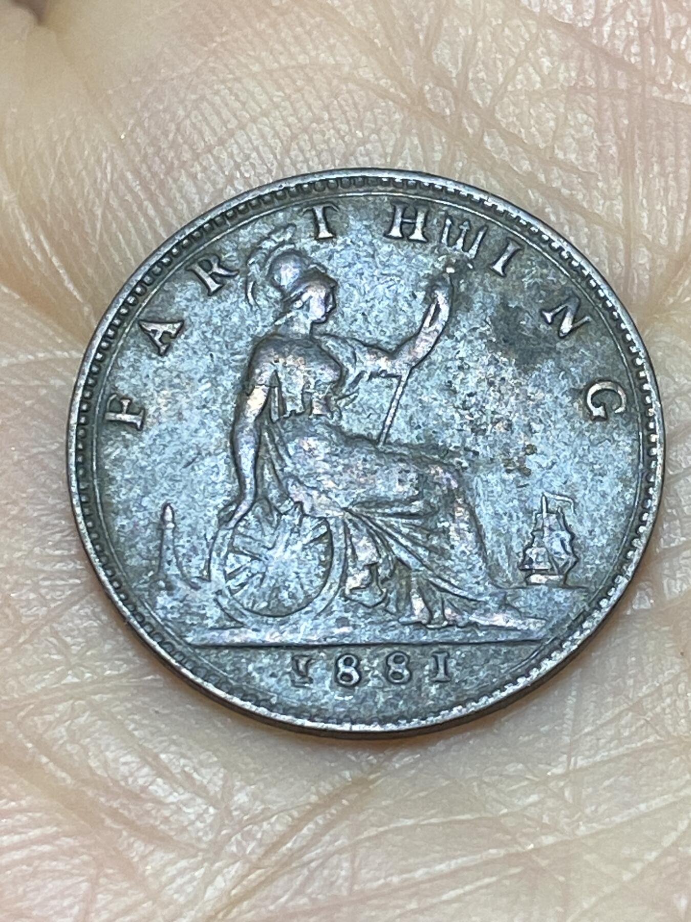 2025年第一百二十四场(总第一百五十场）外国好品散币(免佣金) 英国🇬🇧1881年1法新(维多利亚女王中年桂冠第三版)