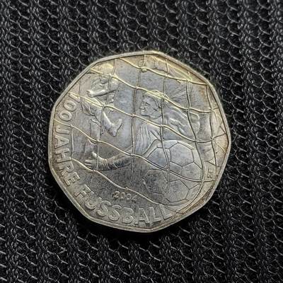 道一币馆币章第一百五十三场 - 奥地利2004年足球运动百年5欧元纪念银币 10g 800S